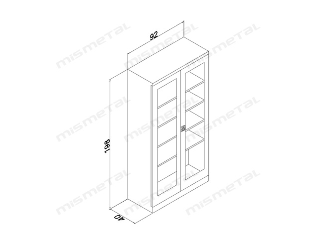 198’lik Camlı Dosya Dolabı teknik
