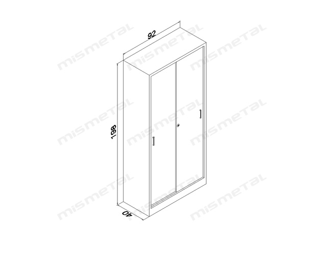 198’lik Sürgü Kapılı Dosya Dolabı teknik