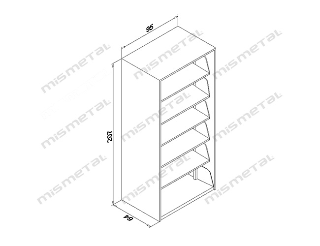 1’li Çift Yüzlü Kitaplık teknik