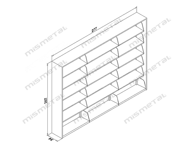 3’lü Tek Yüzlü Kitaplık teknik