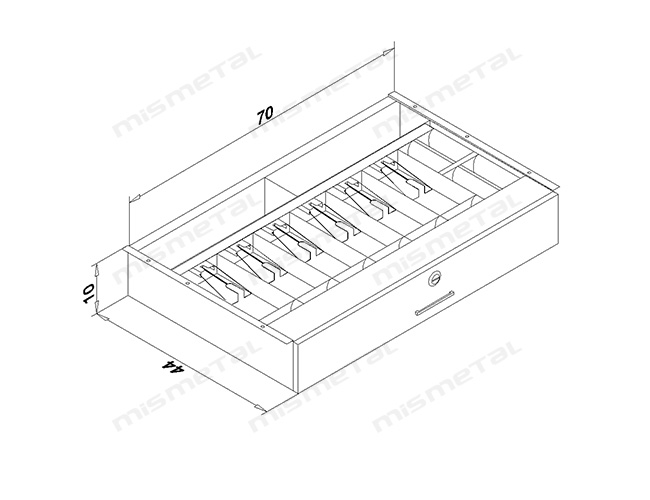 6 Bölmeli Paslanmaz Kapaklı Para Çekmecesi teknik