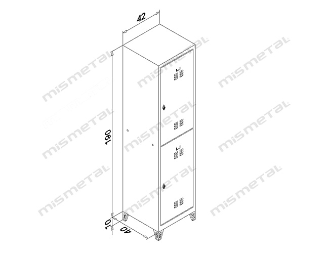 2 Door Full-Length Flush Door Locker teknik