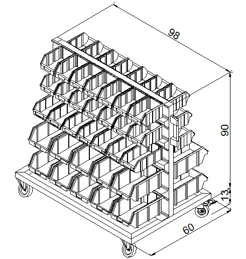 Tekerlekli Çift Yönlü Avadanlık Standı teknik