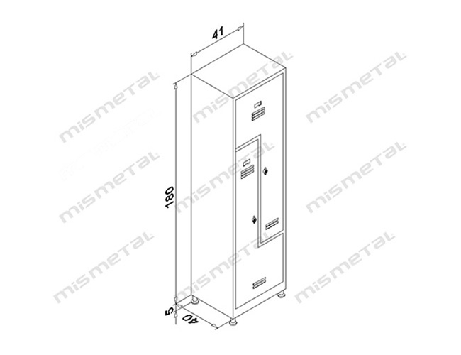 2 Door - Flush Door Z Type Locker teknik