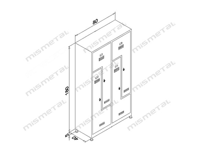 4 Door - Flush Door Z Type Locker teknik